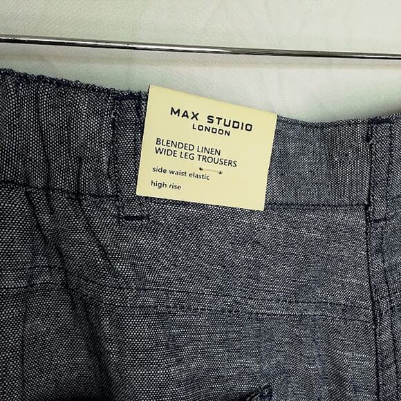 Max Studio Linen Blend Wide Leg Pants Womens XL High Rise NWT - Picture 5 of 8